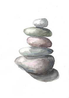 a drawing of rocks stacked on top of each other