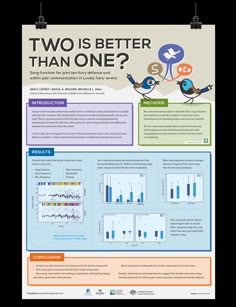 a poster that says two is better than one? with birds and graphs on it