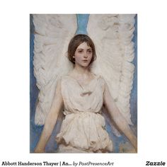 an angel with white wings is shown in this painting