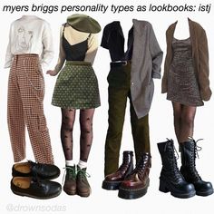 Personality Type Quiz, Dark Academia Fashion Pants, Look Grunge, Cotton Outfit, Clothes And Shoes, Myers Briggs