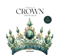 the crown is drawn in watercolor on a white background