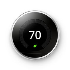 Nest Learning Thermostat 3rd Gen in Polished Steel - Super Arbor Nest Protect, Smart Thermostat, Google Nest, Smart Thermostats, Hvac System, The Nest, Nest Thermostat, Smart Technologies, Heat Pump