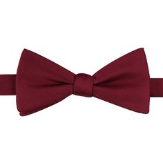 Look your absolute best while wearing this pre-tied bow tie from Bespoke. Look your absolute best while wearing this pre-tied bow tie from Bespoke. Bow-tying made simple. Watch now. Pre-tied design Adjustable strapFABRIC & CARE Polyester Spot clean Imported Size: One Size. Color: Dark Red. Gender: male. Age Group: adult. Pattern: Solid. Classic Adjustable Bow Ties, Classic Pre-tied Decorative Bow, Classic Adjustable Solid Color Bow, Classic Adjustable Solid Bow, Classic Pre-tied Butterfly Knot Bow Tie, Classic Adjustable Bow With Bow Tie Back, Classic Bow With Butterfly Knot, Classic Pre-tied Tie With Decorative Bow, Classic Pre-tied Bow Tie With Butterfly Knot