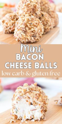 With just 8 simple ingredients, these easy, delicious Mini Bacon Cheese Balls are grain free, keto, low carb and gluten free! Perfect for all of your parties and gatherings. #minibaconcheeseballs #lowcarbappetizer #lowcarb #glutenfree