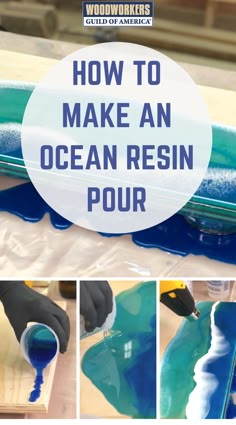 how to make an ocean resinin pour with woodworking supplies and paint on it