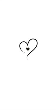 a black and white image of a heart with a single line in the middle on a white background