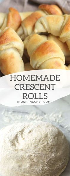 homemade crescent rolls with text overlay