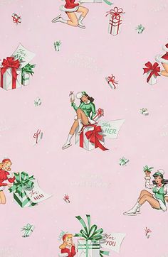 "Color: Pink Component: 100% Cotton Width: 44\" Wide Bring pretty colors and prints to your sewing room with this adorable pink fabric featuring pin up gals and presents! If more than one yard is purchased, fabric will be cut in one continuous piece. Feel free to contact me if you need more yards for a custom listing." Alexander Henry Fabrics, Pink Xmas, Alexander Henry, Pin Ups, Christmas Pins, Pink Brand, Christmas Fabric, Quilt Shop, Pink Fabric