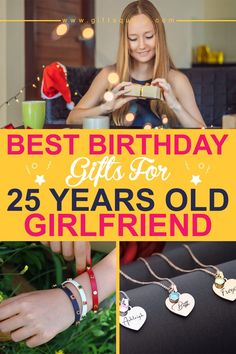 the best birthday gifts for 25 years old girl is on display in this collage