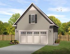 this is an artist's rendering of a two - car garage