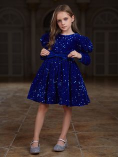 Product Code: ALD0133 Embellishment: Sequin Fabric: 95% Polyester ,5%Polyester Back Style: Zipper Up Fully Lined: Yes Available Color: Royal Blue Stretch: Moderate Sparkly Dresses For Kids, Sequence Dress For Kids, Royal Blue Cinderella Dress Kids, Black Sequin Dress Kids, Girls Sequin Dress Kids, Gigot Sleeve, Glittery Dress, Sequin Midi Dress, Bow Decor