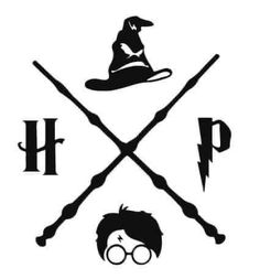 the harry potter logo with two crossed swords