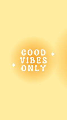 two oranges with the words good vibes only in white letters on yellow background