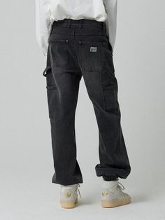 This is a comfortable and trendy pants by MAGOODGAN that is made out of high quality cotton and lycra blend fabric. With unique design detail and trendy mood, it will stand out from your casual daily outfit. - Stone washed denim fabric- Wide jogger silhouette- Elastic waistband and fabric with elasticity Elevated Casual Cotton Jeans With Cargo Pockets, Urban Cotton Jeans With Cargo Pockets, Cargo Style Straight Jeans For Streetwear, Streetwear Jeans With Hip Pockets, Urban Straight Cargo Jeans, Streetwear Jeans With Side Pockets, Dark Wash Cotton Pants For Elevated Casual, Urban Cargo Style Straight Jeans, Elevated Casual Dark Wash Cotton Pants