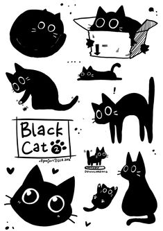 iR-dR: Daily Doodles doodlesofinstaworld Black Cat Drawing, Cat Doodles, Black Cat Tattoos, Arte Doodle, Cat Doodle, Cat Hacks, Cat Drawings, Drawing Faces, 캐릭터 드로잉