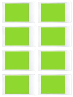 six green rectangles are arranged in the shape of squares on a white background