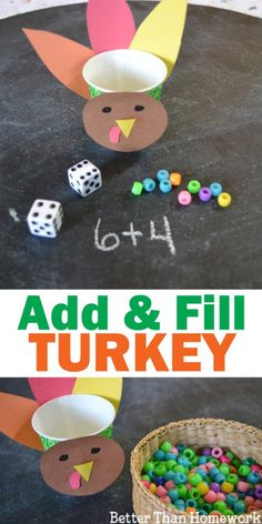 Thanksgiving Addition, Turkey Math, Thanksgiving Activities For Kindergarten, Thanksgiving Activities Preschool, Thanksgiving Games For Kids, Thanksgiving Lessons, Thanksgiving Kindergarten, Thanksgiving School, Thanksgiving Classroom