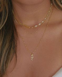 Necklace 3 Layers, Necklace Ideas Gold, Multiple Necklaces, Sleek Bar, A Single Rose, Radiant Beauty, Necklace Stack, Dainty Necklaces, Beauty Features