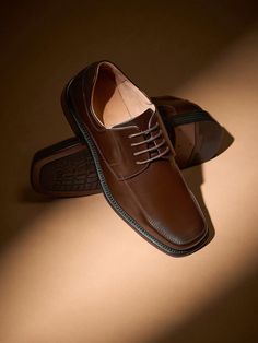 Chocolate Brown  Collar    Oxfords & Derby Shoes Embellished   Men Shoes Derby Shoes Men, Square Toe Shoes, Brown Oxfords, Business Dress, Business Dresses, Derby Shoes, Toe Designs, Men Shoes Size, Shoes Men