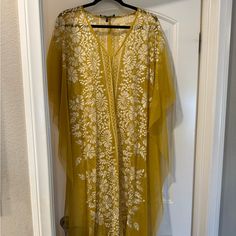 Bcbg Tulle Caftan /Beach Dress In Perfect Condition Beach Caftan, Beach Dress, Gold Yellow, Maxi Dress, Womens Dresses, Yellow, Dresses, Women Shopping, Gold