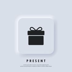 present icon with shadow on gray background