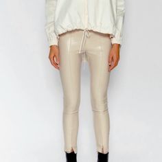 Zara Faux Leather Leggings Ecru Color. Medium: 13” Waist Xl: 16” Waist Small Flaw. See Pictures. Mid Waist Leggings With Invisible Zip At The Hem. Metal Zip Fastening At The Side. Smoke Free, Pet Free Space. Spring Closet Sweep. Offers Accepted. Enjoy! Cream Stretch Bottoms For Fall, Stretch Cream Pants For Winter, Cream Stretch Pants For Winter, Trendy Cream Bottoms For Fall, Trendy Beige Winter Pants, Cream Pants For Fall, Trendy Stretch Cream Pants, Trendy Cream Stretch Pants, Casual Beige Leggings For Fall