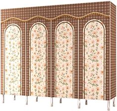 an image of a room divider with flowers and arches on the sides, set against a white background