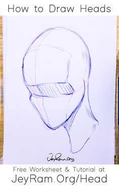 a drawing with the title how to draw heads