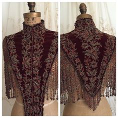 Shoulder Mantle, Victorian Mantle, Beaded Clothing, Beaded Shawl, Beaded Cape, Antique Fashion, Antique Clothing, Beaded Collar