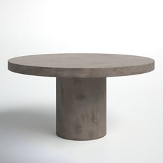 a round concrete table on a white background