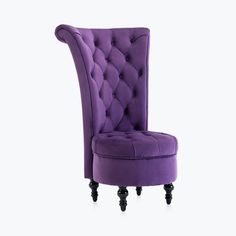 Purple High Back Accent Chairs, Purple Furniture, Purple Living Room, Armless Accent Chair, Tufted Accent Chair, Accent Ottoman, Storage Chair, Velvet Accent Chair, Tufted Ottoman