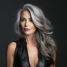 Long Grey Hair, Salt And Pepper Hair, Grey Hair Inspiration, Beautiful Gray Hair, Silver Hair Color, Silver Grey Hair, Gray Hair Highlights, Long Gray Hair