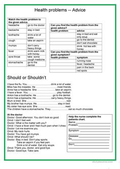 the health problems worksheet for students to help them understand what they are doing