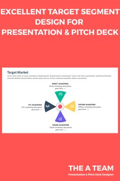 the cover of an excellent target segment design for presentation and pitch deck, with red background