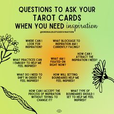 the question is to ask your tarot cards when you need inspiration