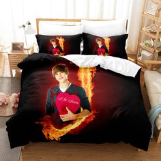 Justin Bieber Bedding Set Duvet Cover - EBuycos Harry Potter Curtains, Bedding Pattern, Comforter Bed, Perfect Bedding, Duvet Bedding, Boy's Bedroom, Restful Sleep, Shopify Theme, Standard Pillow