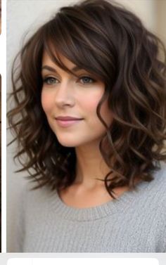 How To Do Shoulder Length Hair Styles, Medium Length Fine Curly Hairstyles, Medium Length Hair For Thick Wavy Hair, Curled Medium Hairstyles, Haircuts For Women With Wavy Hair, Short Medium Wavy Hair, Bob Hairstyle Curly Hair, Wavy Hairstyles For Medium Length Hair, Curly Gray Hair With Bangs