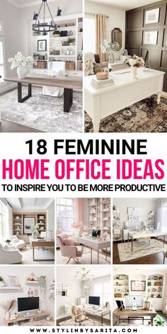 home office ideas Womens Office Decor Ideas, Room And Office Ideas, Cute Home Office Ideas, Women Home Office Ideas, Womens Office Decor, Work From Home Office Setup, Office Decor Ideas For Women