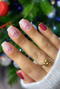 45 Christmas Wedding Nails Perfect For Christmas Weddings Christmas Nails Easy, Cute Gel Nails, Christmas Nails Acrylic, Festival Nails, New Year's Nails, Dipped Nails, Xmas Nails