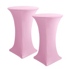 two pink tables sitting next to each other