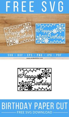 the happy birthday paper cut with free svg files