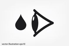 an eye with a drop of water next to it and the word illustration eps10