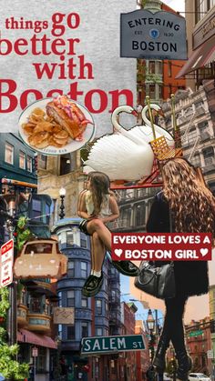 the cover of boston magazine with images of women and food