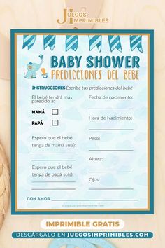 Predicciones de Bebé Juego para Baby Shower Baby Shower Unisex, Safari Baby Shower Boy, Dragon Baby Shower, Babby Shower, Cute Pregnancy Announcement, Boy Baby Shower Ideas, Tropical Baby Shower, Unisex Baby Shower, Baby Dino