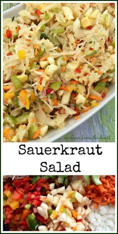 sauerkraut salad with shredded carrots and celery