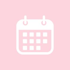 a white calendar icon on a pink background