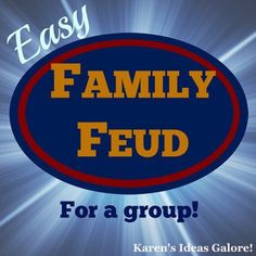 a blue and red oval with the words family feed for a group