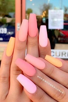 Matte Pink Nails, Coffin Nails Matte, Pastel Nails Designs, Special Nails, Simple Acrylic Nails, Acrylic Nails Coffin Short, Short Acrylic Nails Designs