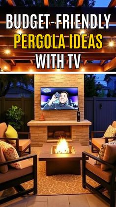 Budget-Friendly Pergola Ideas with TV – Affordable Outdoor Entertainment! Pergola Patio Attached To House, Patio Attached To House, Tv Mounting Ideas, Pergolas Ideas, Outdoor Tv Mount, Outdoor Restaurant Patio, Tiny Patio, Flooring Modern