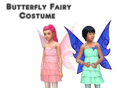 Costume Sims 4 Cc, Butterfly Fairy Costume, Butterfly Costume, Butterfly Fairy, Butterfly Dress, Fairy Costume, Sims 4 Cc, Sims 4 Mods, Kids Costumes